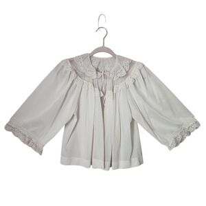 VAN RAALTE MYTH 60s Sheer‎ Lace Peignoir Bed Jacket Coquette Soft Girl Nylon S